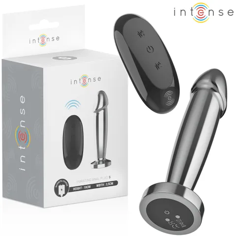 INTENSE - PLUG ANAL 10 VIBRATIONS GODE MÉTALLIQUE AVEC TÉLÉCOMMANDE S