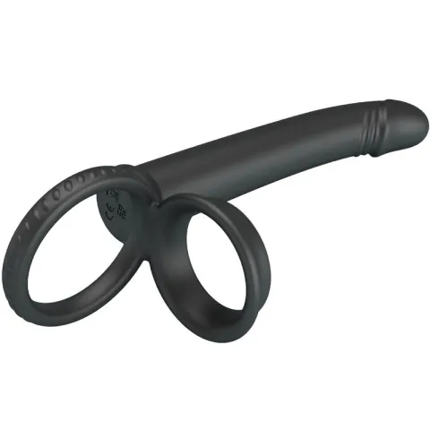 PRETTY LOVE - DILLION DOUBLE PÉNÉTRATION DOUBLE ANNEAU PÉNAL NOIR