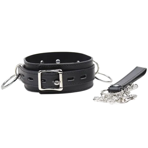 OHMAMA FETISH - COLLIER DE SOUMISSION AVEC 3 ANNEAUX