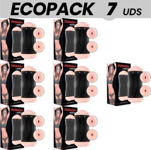 ECOPACK 7 UNITÉS - JAMYJOB MASTURBATEUR RANDY DOUBLE ENTRÉE - VAGIN ET ANO