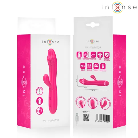 INTENSE - IVY VIBRATEUR FLEXIBLE 10 VIBRATIONS AVEC LANGUE STIMULANTE ROSE