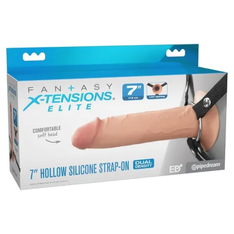 FANTASY X-TENSIONS ELITE - STRAP-ON EN SILICONE CREUX DE 17,8 CM