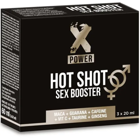 X POWER - HOT SHOT SEX BOOSTER AUGMENTATION DE LA LIBIDO 3 X 20 ML