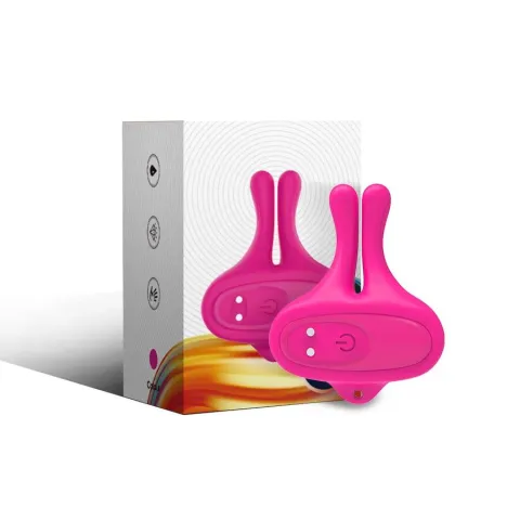 ARMONY - PINCES À TÉTONS MAGNÉTIQUES VIBRATOIRES EN FORME DE LAPIN ROSE