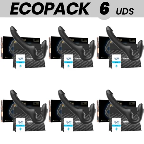 ECOPACK 6 UNITÉS - IBIZA VIBRATEUR SANS SANGLE TÉLÉCOMMANDE 3 MOTEURS 1000 COMBINAISONS