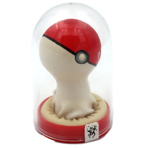 CONDOMERIE - PRÉSERVATIFS FANTAISIE PEINTS À LA MAIN POKEBALL ROUGE-BLANC