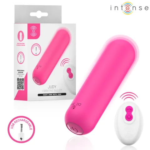 INTENSE - JUDY VIBRANTE RECHARGEABLE AVEC TÉLÉCOMMANDE ROSE