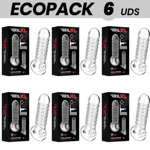 ECOPACK 6 UNITÉS - EXTENSION VIRILXL ET GAINE PÉNIENNE V15 TRANSPARENTE
