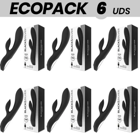 ECOPACK 6 UNITÉS - VIBRATEUR COMMANDE TACTILE BLACK&SILVER KAULTZ
