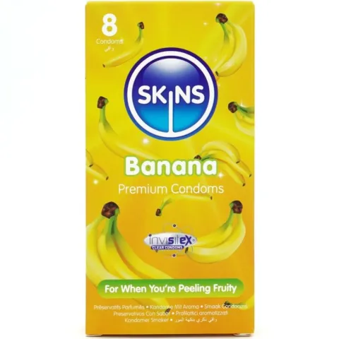 SKINS - PACK DE 8 PRÉSERVATIFS BANANE PREMIUM