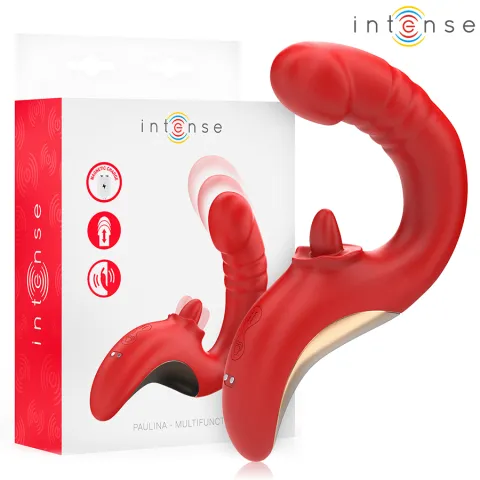 INTENSE - VIBRATEUR ET STIMULATEUR PAULINA EN FORME DE U ROUGE