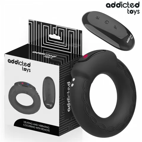 ADDICTED TOYS - ANNEAU PÉNITENTIAIRE VIBRANT À EFFET CHAUFFANT AVEC TÉLÉCOMMANDE