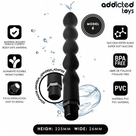 ADDICTED TOYS - NETTOYEUR ANAL AVEC ADAPTATEUR UNIVERSEL MODÈLE 6