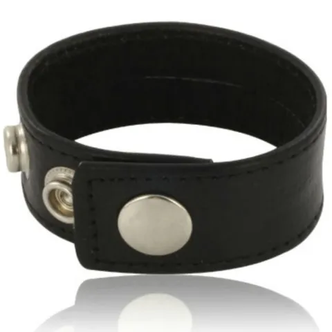 LEATHER BODY - SANGLE DE PÉNIS RÉGLABLE EN CUIR NOIR