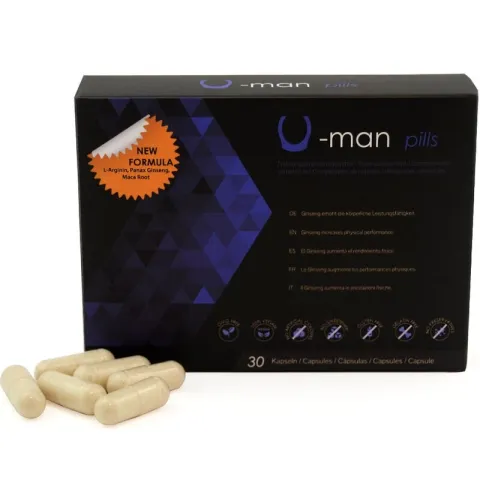 500 COSMETICS - U-MAN AUGMENTE LA TAILLE DU PÉNIS ET LA PUISSANCE SEXUELLE - 30 CAPSULES