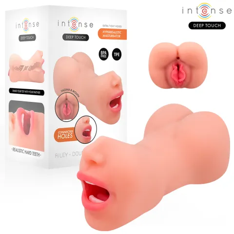 INTENSE DEEP TOUCH - MASTURBATEUR À DOUBLE BOUCHE ET VAGIN RILEY