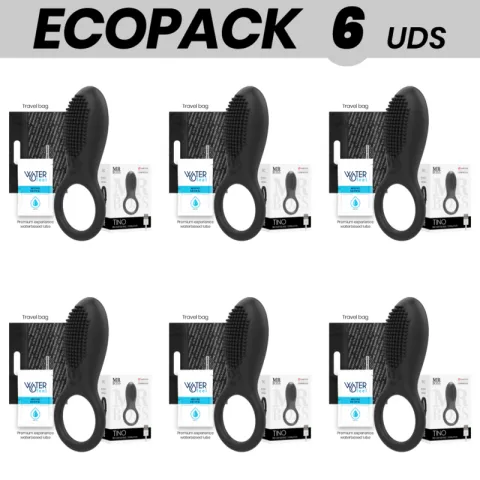 ECOPACK 6 UNITÉS - MR BOSS ANNEAU STIMULATEUR TINO COMPATIBLE AVEC LA TECHNOLOGIE SANS FIL WATCHME