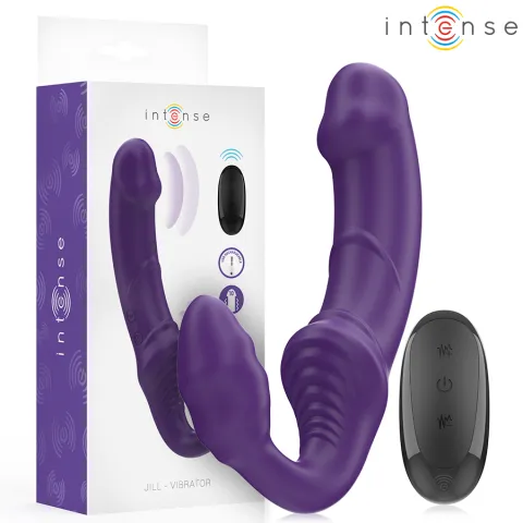 INTENSE - JILL DOUBLE VIBRATEUR 20 CM VIOLET TÉLÉCOMMANDE