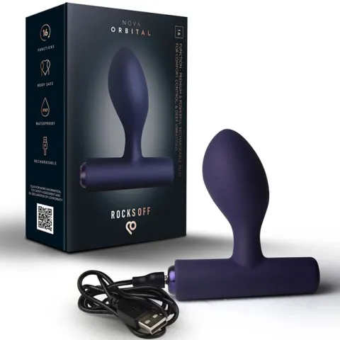 ROCKS-OFF - MINI BAGUETTE RECHARGEABLE 16 FONCTIONS ROSE PIVOINE