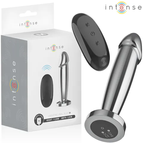 INTENSE - PLUG ANAL 10 VIBRATIONS GODE MÉTALLIQUE AVEC TÉLÉCOMMANDE M