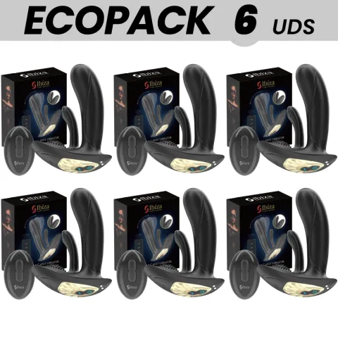 ECOPACKS 6 UNITÉS - VIBRATEUR PORTABLE IBIZA AVEC STIMULATION DU POINT G ET DU CLITORIS AVEC TÉLÉCOMMANDE