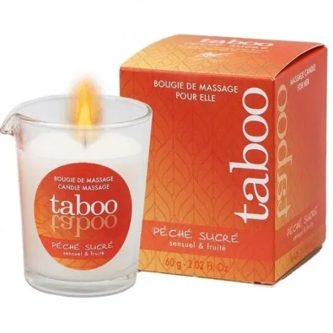 RUF - TABOO BOUGIE DE MASSAGE POUR ELLE PECHE SUCRE PARFUM NECTARINE