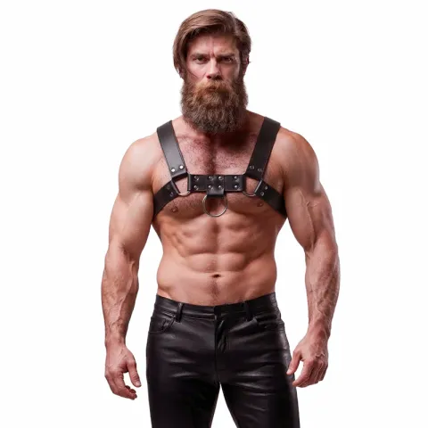 FETISH SUBMISSIVE ATTITUDE - HARNAIS DE POITRINE EN ÉCO-CUIR POUR HOMMES