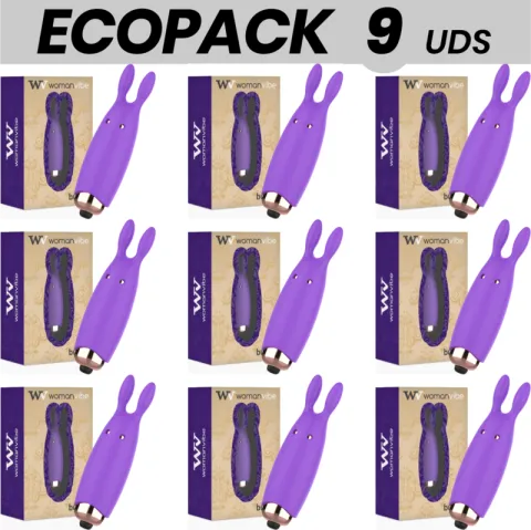 ECOPACK 9 UNITÉS - WOMANVIBE STIMULATEUR SILICONE BUGSY RABBIT