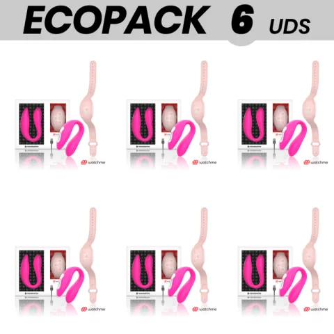 ECOPACK 6 UNITÉS - WEARWATCH TECHNOLOGIE DOUBLE VIBRATEUR WATCHME FUCHSIA / ROSE