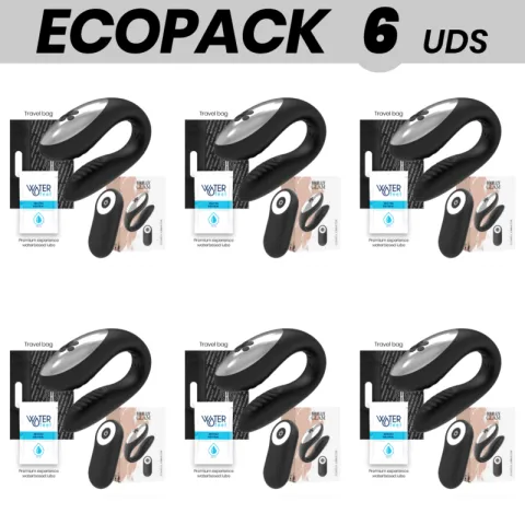 ECOPACK 6 UNITÉS - BRILLY GLAM WE LOVE VIBRATEUR POUR COUPLE AVEC TÉLÉCOMMANDE NOIR