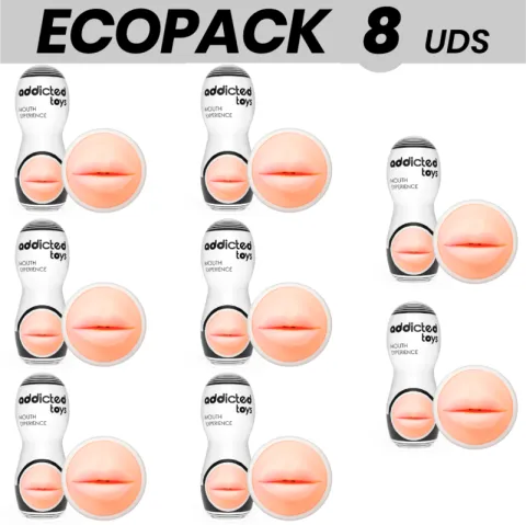 ECOPACK 8 UNITÉS - ADDICTED TOYS MASTURBATEUR DE BOUCHE2.0