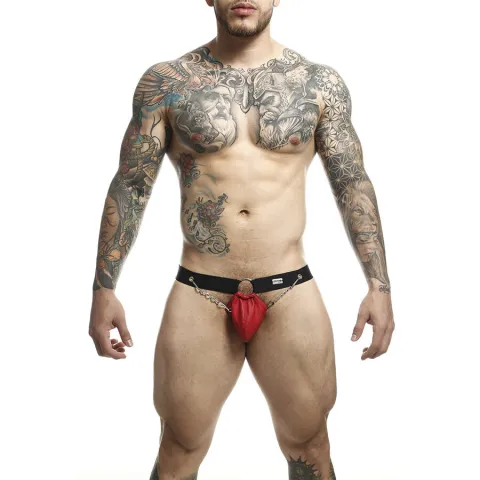 MOB - JOCKSTRAP ROUGE DNGEON AVEC CHAÎNES TAILLE UNIQUE