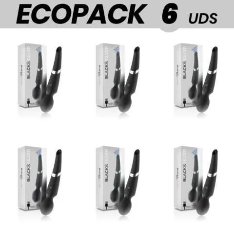 ECOPACK 6 UNITÉS - BAGUETTE ET VENTOUSE BECK BLACK&SILVER 2 EN 1 SILICONE