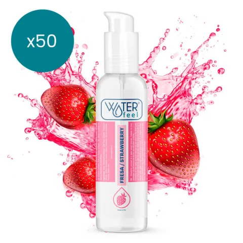 WATERFEEL - LUBRIFIANT À BASE D'EAU DE FRAISE 175 ML PAQUET 50 UNITÉS