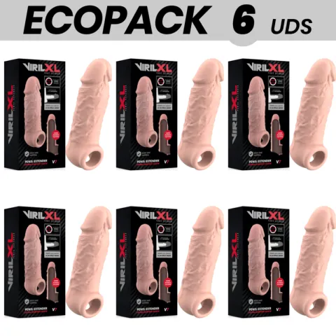 ECOPACK 6 UNITÉS - EXTENSION DE PÉNIS EN SILICONE LIQUIDE VIRILXL V7 NATUREL