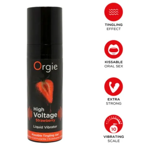 ORGIE - VIBRATEUR LIQUIDE EXTRA FORT À LA FRAISE HAUTE TENSION 15 ML