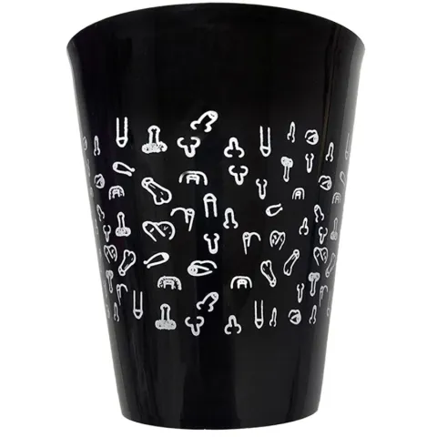 DIABLO PICANTE - BLACK CUP 500 ML AVEC PÉNIS BLANCS