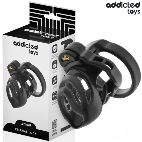 ADDICTED TOYS LOCKED - CAGE À PÉNIS À VERROUILLAGE ÉTERNEL 9 CM