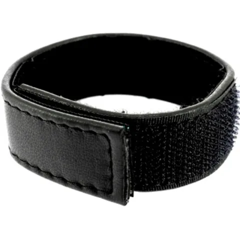 LEATHER BODY - SANGLE EN CUIR RÉGLABLE AVEC VELCRO POUR PÉNIS NOIR
