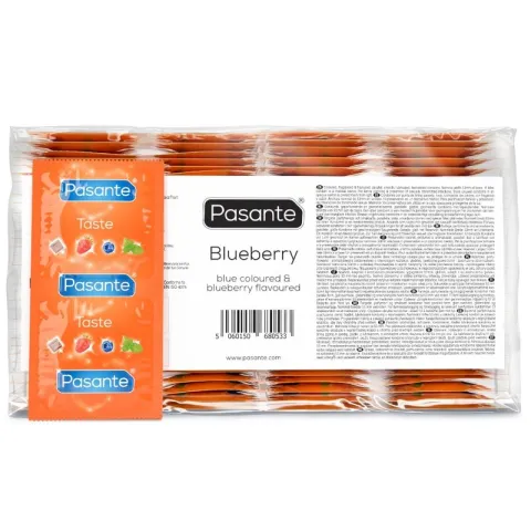 PASANTE - PRÉSERVATIFS SAVEUR BLEUET SAC 144 UNITÉS