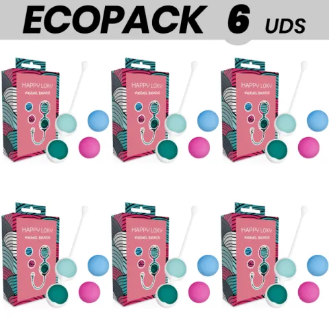 ECOPACK 6 UNITÉS - HAPPY LOKY PERLES DE KEGEL FORMATION DU PLANCHER PELVIEN