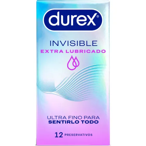DUREX - PRÉSERVATIFS INVISIBLES EXTRA LUBRIFIÉS 12 UNITÉS