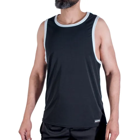 MACHO - CMV004 T-SHIRT DE SPORT NOIR TAILLE L/XL