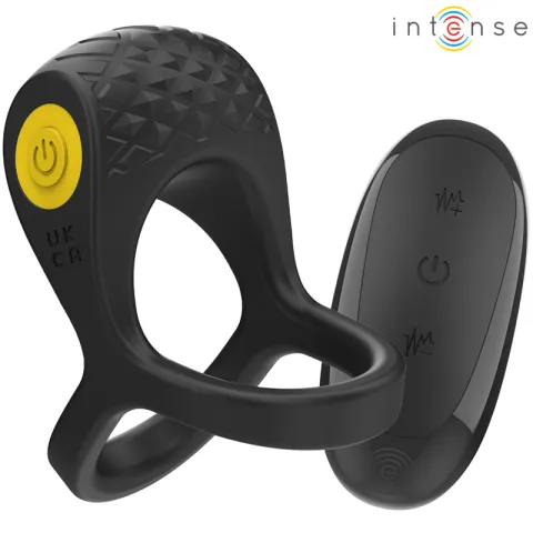 INTENSE - ALEX VIBRATEUR DOUBLE ANNEAU PÉNIS 10 VIBRATIONS NOIR