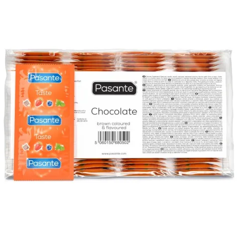 PASANTE - PRÉSERVATIFS SAVEUR CHOCOLAT TEMPTATION SAC 144 UNITÉS