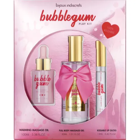BIJOUX INDISCRETS - KIT DE JEU BUBBLEGUM AVEC HUILE, GEL ET BRILLANT LÃVRES