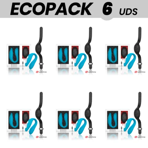 ECOPACK 6 UNITÉS - WEARWATCH TECHNOLOGIE DOUBLE VIBRATEUR WATCHME INDIGO / JET